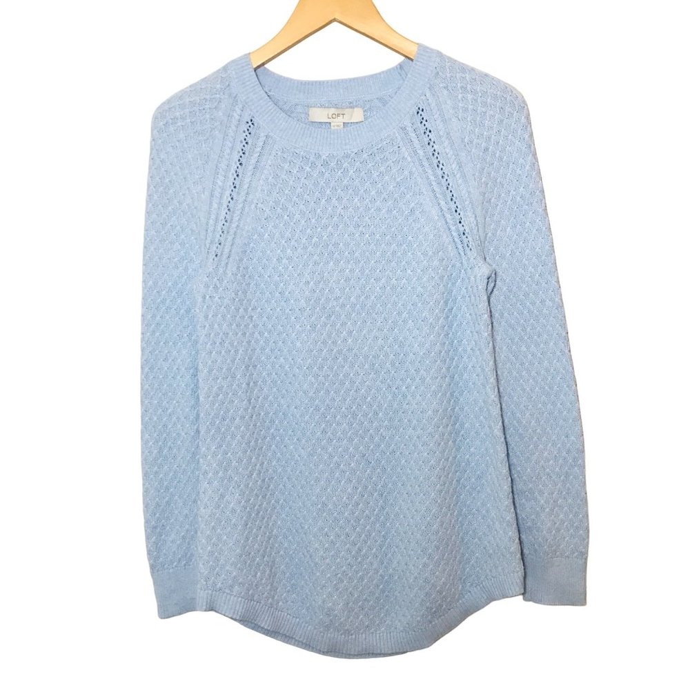LOFT 100% Cotton Textured Knit Pullover Sweater Size X-Small